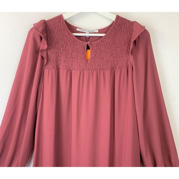 NWT COLLECTIVE CONCEPTS Ruffled Shift Dress - Picture 4 of 8